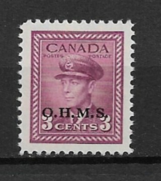 1949 Canada ScO3 3¢ King George VI Official 