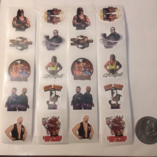 20 Wrestling Mix Stickers Stone Cold,Bret Hart,Kane,Mr.Perfect Read description before bidding 