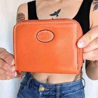 ORANGE LEATHER ROSETTI MEGA WALLET= 5"x3.5",,info below