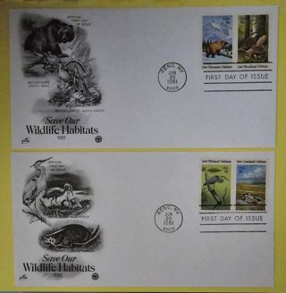 Two Save Our Wildlife Habitats Fisrt Day Covers