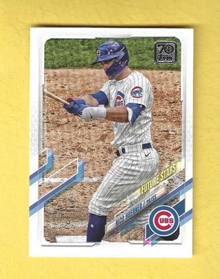 2020 Topps Update Nico Hoerner Rookie Debut + 2021 Topps Series 1 Future Stars Cubs Baseball Card