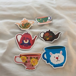 6 tea stickers 