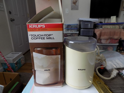 Krupps Touchtop Coffee Mill In original box with the directions