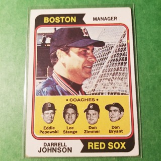 1974 TOPPS BASEBALL SET BREAK 403 DARRELL JOHNSON MGR. RED SOX