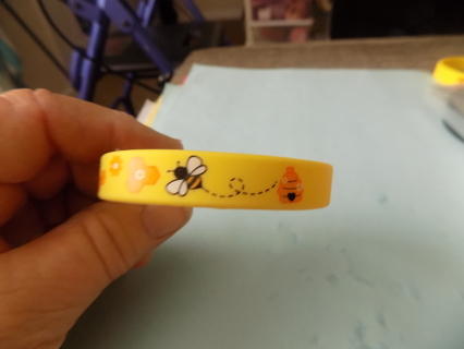 Yellow rubber honeybee and hive bracelet # 3