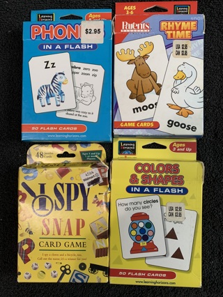 CHILDRENS CARD GAMES~LOT OF 4~PLEASE READ DESCRIPTION~FREE SHIPPING!