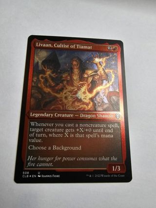 Magic the gathering mtg Livaan Cultist of Tiamat etched foil card