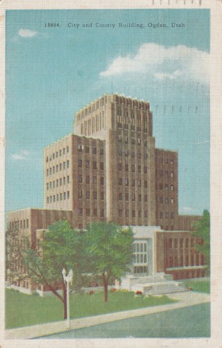 Vintage Used Postcard: 1944 City & COunty Building, Ogden, UT