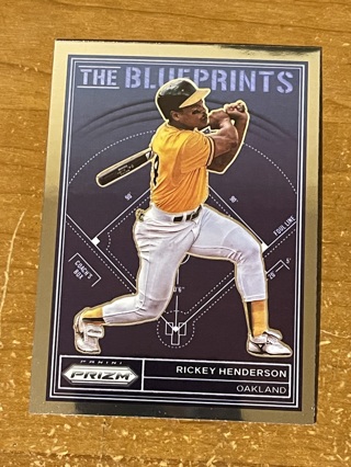 2023 Prizm Baseball - The Blueprints Insert Card - RICKEY HENDERSON #TB6