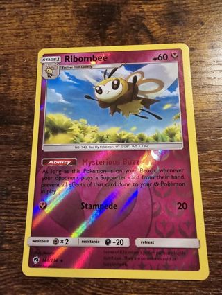 Pokemon Ribombee 146/214 reverse holo rare card