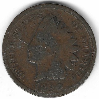 1890 Indian Head Penny U.S. One Cent Coin