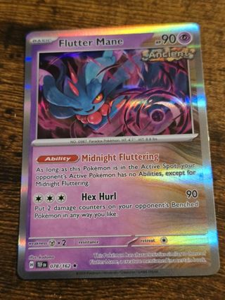 Pokemon Flutter Mane holo rare card 078/162