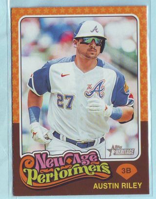 2024 Topps Heritage Austin Riley NEW AGE PERFORMERS INSERT Baseball Card # NAP-18 Braves