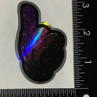 Galaxy finger shiny large sticker decal NEW