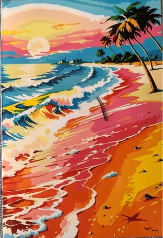 Sunset Beach - 3 x 5” magnet 