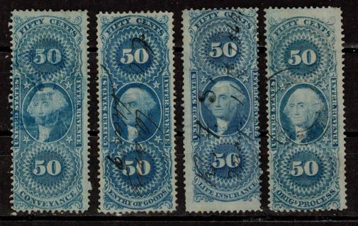 US 1860s Revenue 50c Stamps