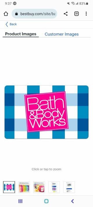 $5 Bath & Body Works egift card