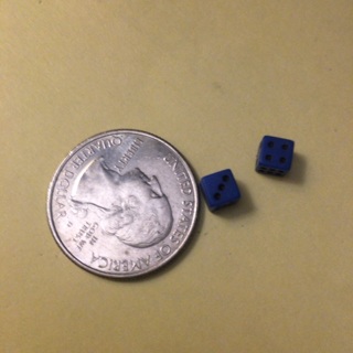 Worlds Smallest Dice Blue/Black Read description before bidding 