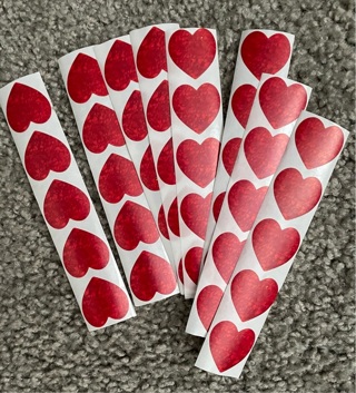 40 Red Hearts Stickers Lot!! Free Shipping!!