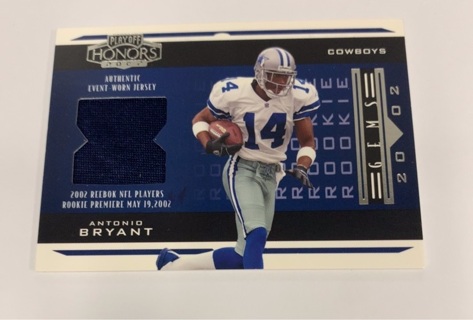 2002 Playoff Honors Rookie Gems jersey Dallas Cowboys Antonio Bryant 551/650