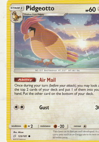 Pokemon Card: Pidgeotto