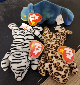 NEW - TY Teeny Beanie Babies - "Blizz," "Freckles" & "Iggy"