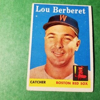 1958 - TOPPS BASEBALL CARD NO. 383 - LOU BERBERET - RED SOX