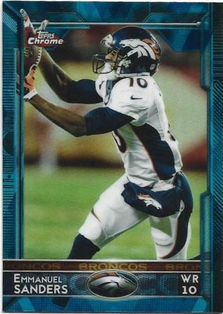 2015 TOPPS CHROME EMMANUEL SANDERS BLUE REFRACTOR CARD