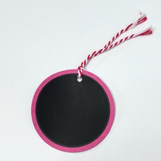 Pink Chalkboard Round Gift Tag Label