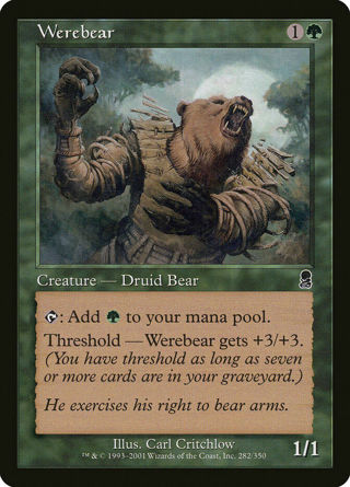 Magic The Gathring MTG Tradingcard Odyssey 2001 Werebear 282/350