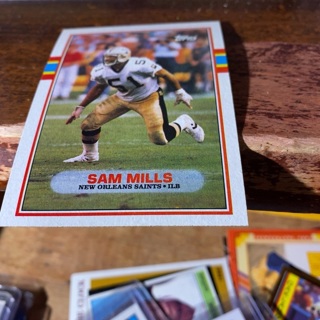 1989 topps Sam mills football card 