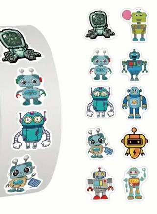 ➡️⭕(10) 1" ROBOT STICKERS!! (SET 1 of 2)⭕