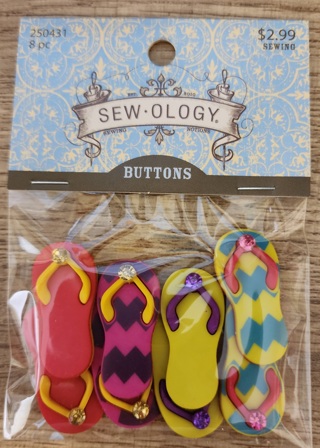 RESERVED - NEW - Sew-Ology - Flip Flop Sandals Buttons - 8 in package 