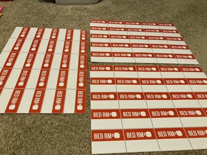 Bed Room#  Labels for Moving / Storage