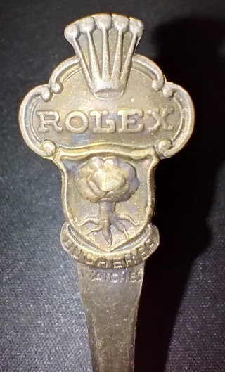 ANTIQUE COFFEE SPOON ROLEX SILVER MARKED AND TESTED JUST BEAUTIFUL SEVEN DAY SALE ONLY.