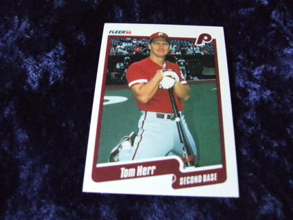 1990 Tom Herr Philadelphia Phillies Fleer Card #560