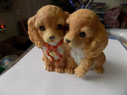 Vintage 1988 Homco pair cocker spaniels Masterpiece porcelan series