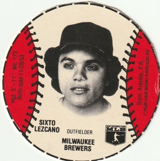 1979 MSA Discs Sports Spectacular Back Wiffle Ball Sixto Lezcano