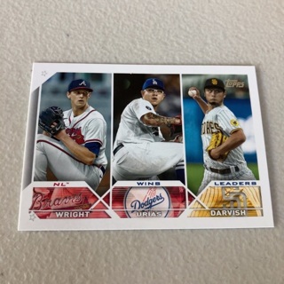 2023 Topps Series 1 - [Base] #284 League Leaders - Yu Darvish, Julio Urías, Kyle Wright