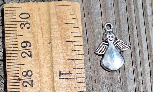  Angel Charm DOUBLE SIDED Silvertone   Scrapbooking  Pen Pal  Card Making Jewerly Crafting