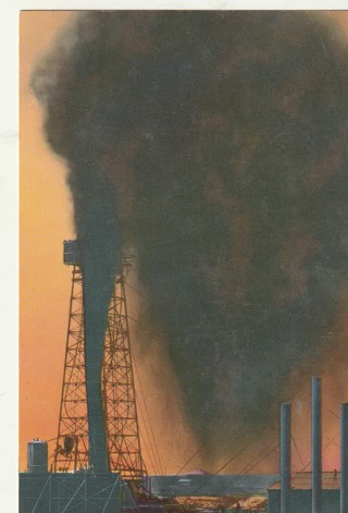 Vintage Unused Postcard: d: Oil Gushers in Oklahoma