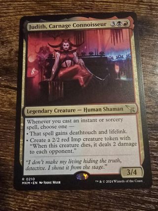 Magic the gathering mtg Judith Carnage Connoisseur rare card Murder Karlov Manor