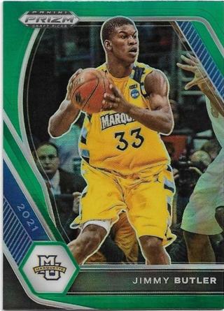 2021 PRIZM DRAFT PICKS JIMMY BUTLER GREEN PRIZM REFRACTOR CARD