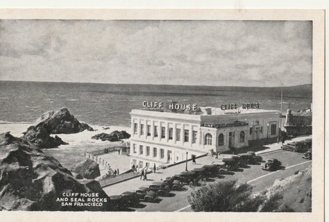 Vintage Unused Postcard: b&w: Cliff House, San Francisco, CA