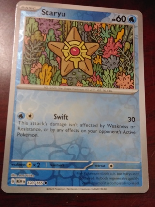 Staryu 120/165 English 151 Reverse Holo Common Pokemon Card