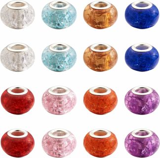 10Pcs Crackle Resin European Beads #1,(PLEASE READ DESCRIPTION)