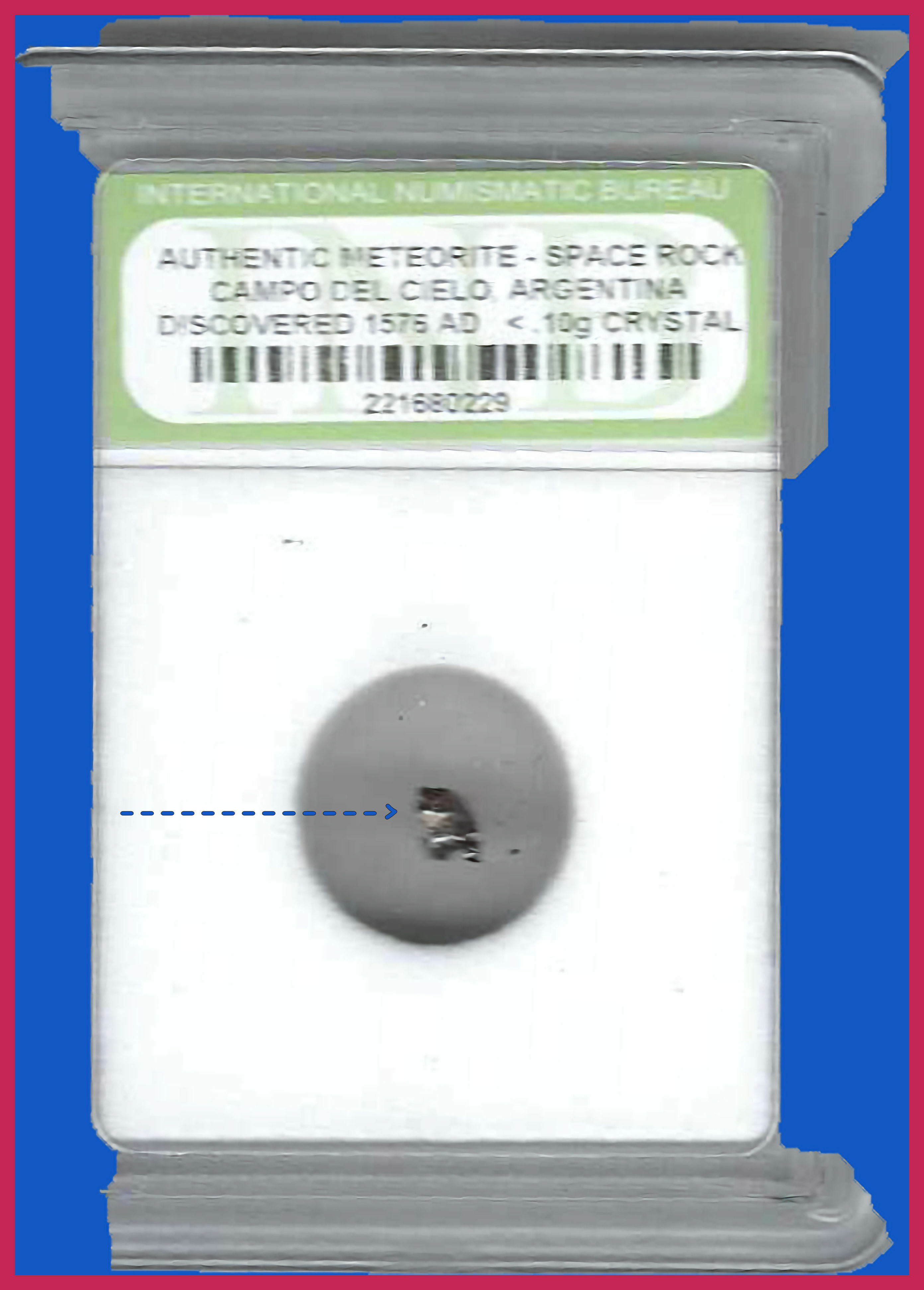 Free: Authentic Meteorite Space Rock Argentina, Discovered 1576 AD, In Slab