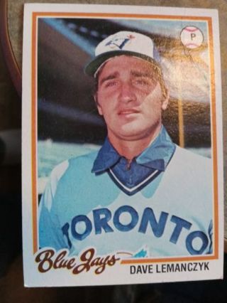 1978 TOPPS DAVE LEMANCZYK TORONTO BLUE JAYS BASEBALL CARD# 33