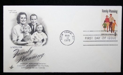 1972 Unaddressed ArtCraft Family Planning FDC