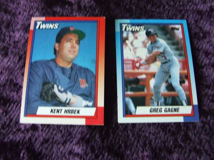 1990 Minnesota Twins Team Topps Card Lot of 2